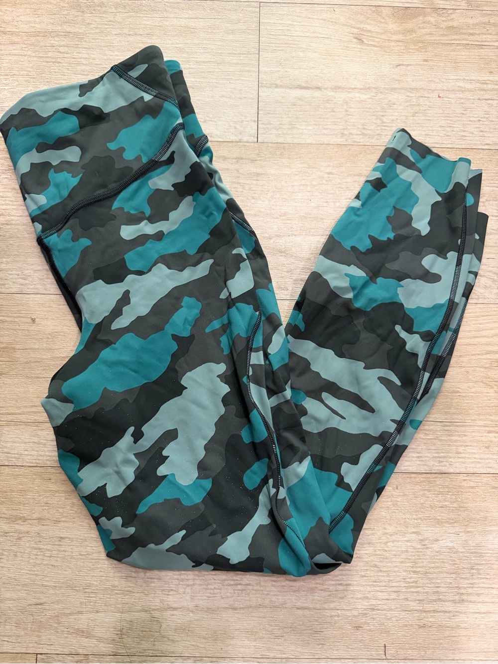 lululemon athletica Teal & Black Camo Leggings